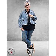 Frenzi Jeansjas Sparkle Oversized 